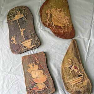 Vintage Joan Mitchell Nifty Drifty Nursery Plaques 1970s Animal Set